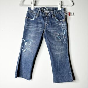 GAP DENIM Embellished Jeans Girls 8R Sequins Embroidery Flowers Whimsy Fairy NWT